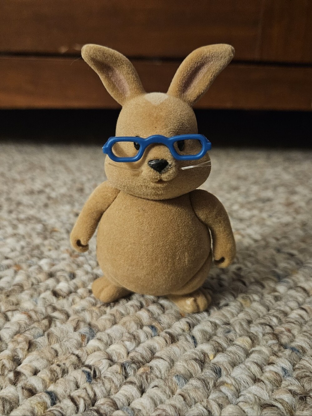Lil Woodzeez Brown Cottonball Bunny With Blue Glasses